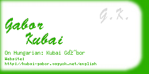 gabor kubai business card